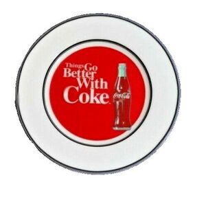 Coca-Cola 60's Cafe 8-in Salad Dessert Plate Ceramic Things Go Better With Coke